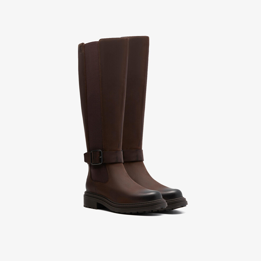 orinoco 3 tall - donkerbruin leer