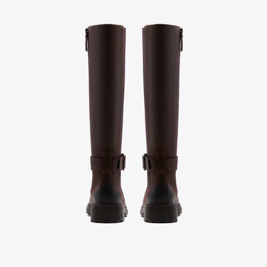 orinoco 3 tall - donkerbruin leer