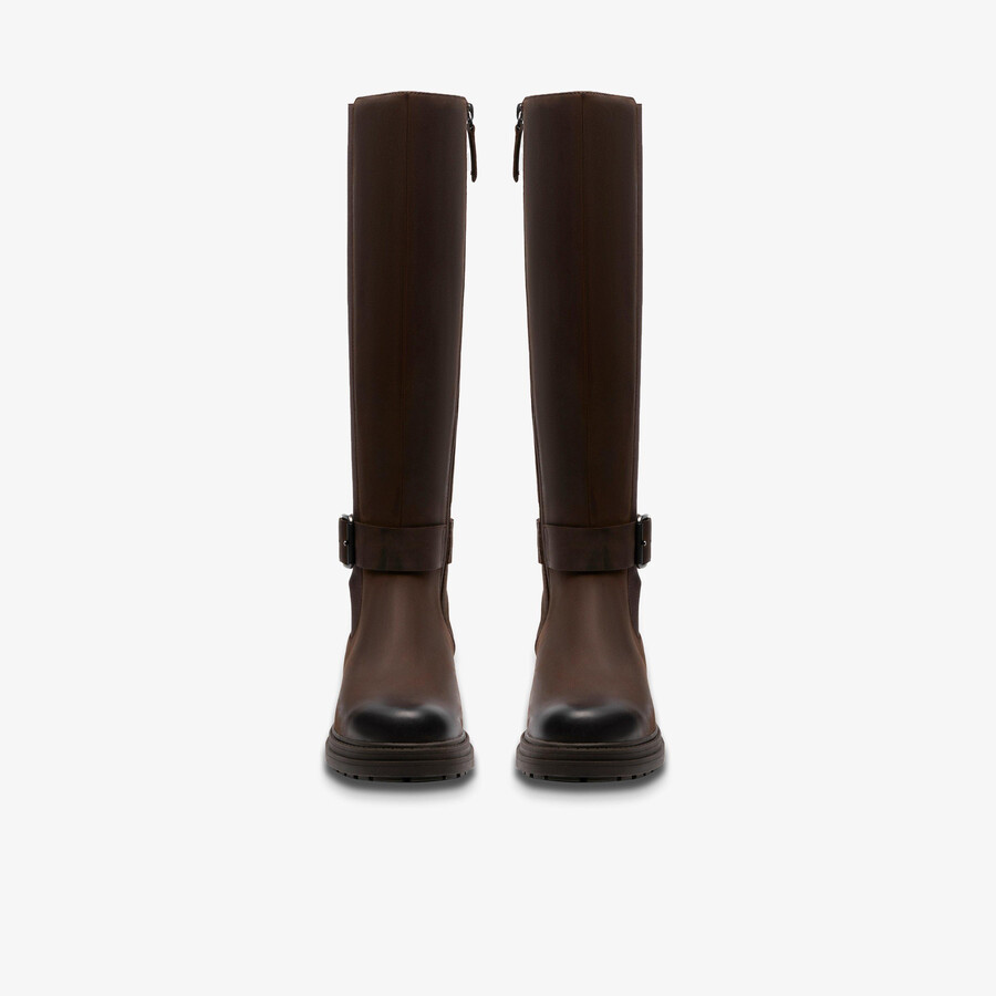 orinoco 3 tall - donkerbruin leer