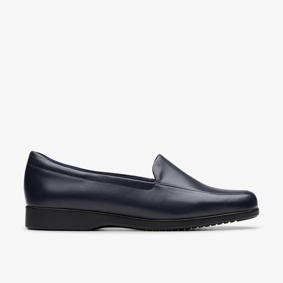 georgia loafer - marineblauw leer