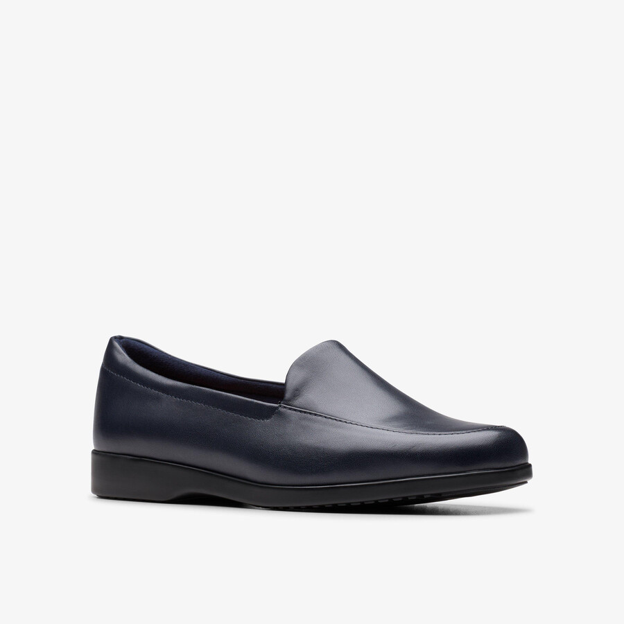 georgia loafer - marineblauw leer
