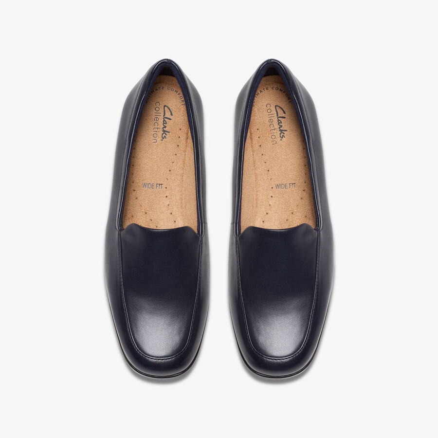 georgia loafer - marineblauw leer