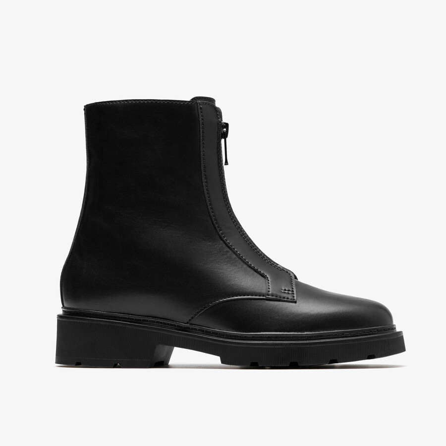 lauryl zip - zwart leer