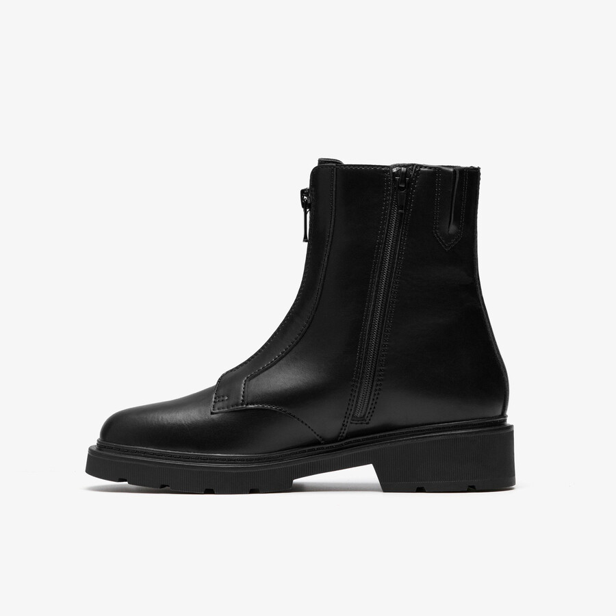 lauryl zip - zwart leer