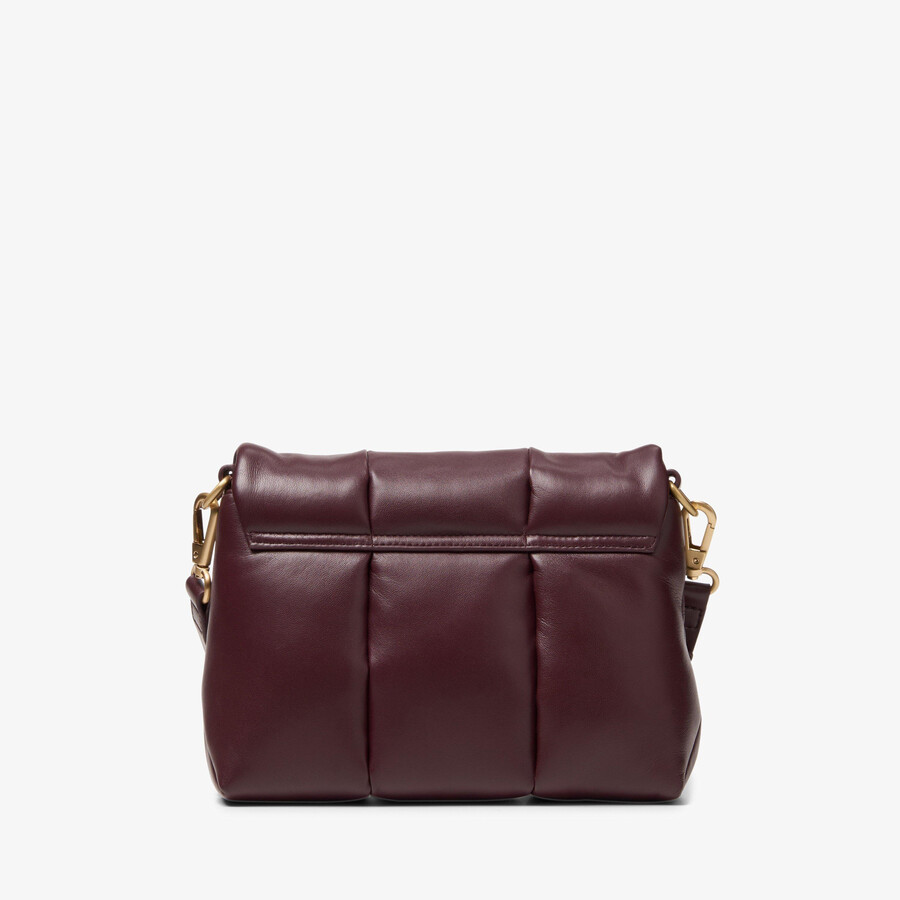 opgezette crossbodytas - bordeauxrood leer