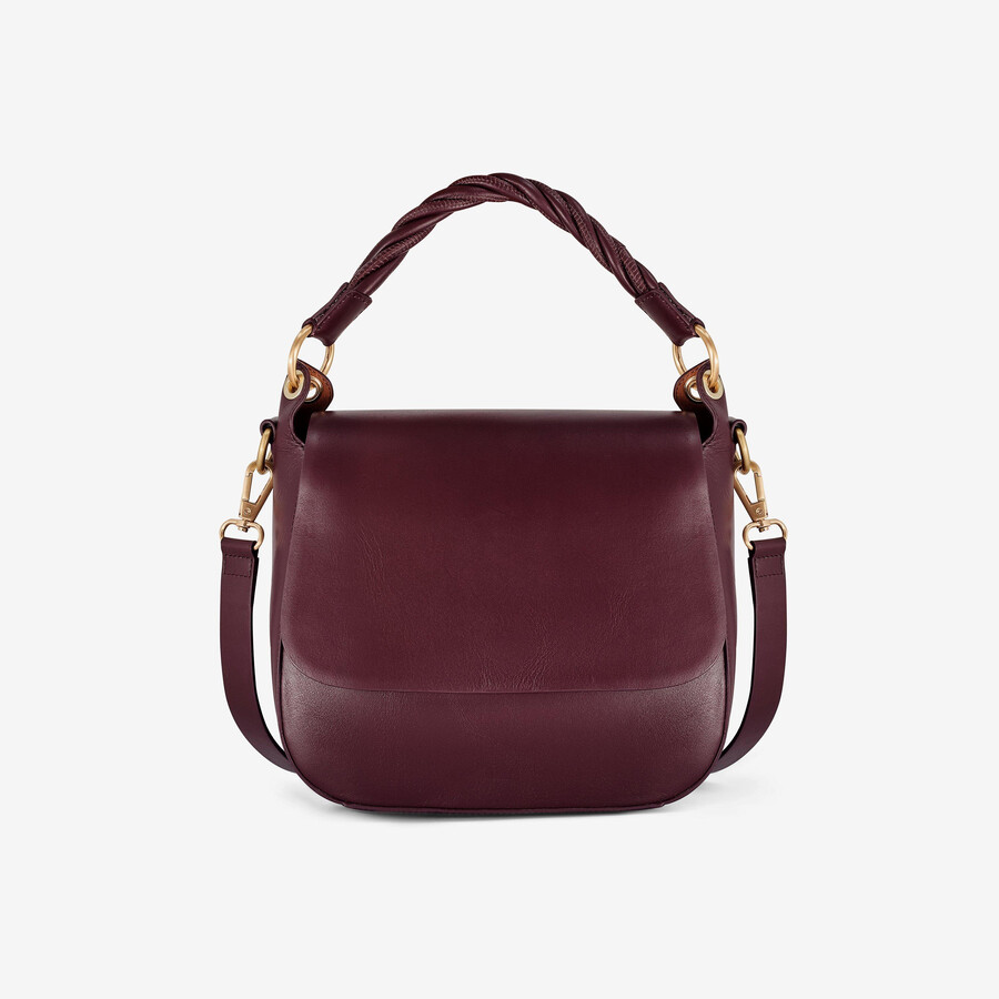 twist midi - bordeauxrood leer