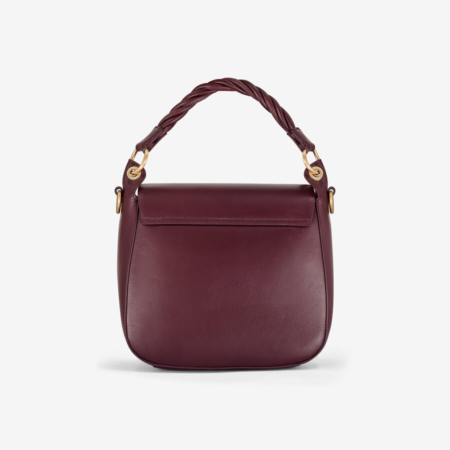 twist midi - bordeauxrood leer