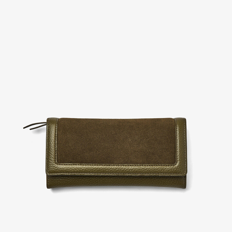 casual handtas - olijfgroen suède